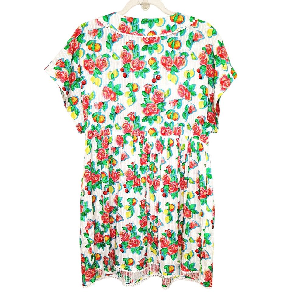 Roller Rabbit Womens Small Dress Kaftan Ponderosa Vanora Floral Tropical Linen - Picture 3 of 11